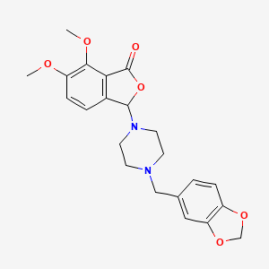 3-[4-(1,3-benzodioxol-5-ylmethyl)piperazin-1-yl]-6,7-dimethoxy-2-benzofuran-1(3H)-one