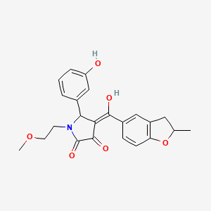 (4E)-4-[hydroxy(2-methyl-2,3-dihydro-1-benzofuran-5-yl)methylidene]-5-(3-hydroxyphenyl)-1-(2-methoxyethyl)pyrrolidine-2,3-dione