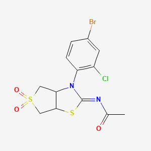 N-[(2Z)-3-(4-bromo-2-chlorophenyl)-5,5-dioxidotetrahydrothieno[3,4-d][1,3]thiazol-2(3H)-ylidene]acetamide