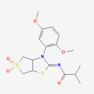 N-[(2Z)-3-(2,5-dimethoxyphenyl)-5,5-dioxidotetrahydrothieno[3,4-d][1,3]thiazol-2(3H)-ylidene]-2-methylpropanamide