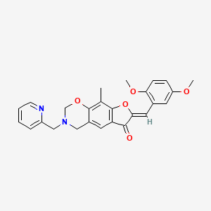 (7Z)-7-(2,5-dimethoxybenzylidene)-9-methyl-3-(pyridin-2-ylmethyl)-3,4-dihydro-2H-furo[3,2-g][1,3]benzoxazin-6(7H)-one