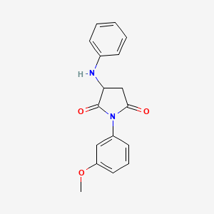 molecular formula C17H16N2O3 B12204571 1-(3-Methoxyphenyl)-3-(phenylamino)azolidine-2,5-dione 