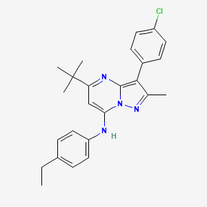 molecular formula C25H27ClN4 B12204586 5-tert-butyl-3-(4-chlorophenyl)-N-(4-ethylphenyl)-2-methylpyrazolo[1,5-a]pyrimidin-7-amine 