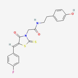 2-[(5Z)-5-(4-fluorobenzylidene)-4-oxo-2-thioxo-1,3-thiazolidin-3-yl]-N-[2-(4-hydroxyphenyl)ethyl]acetamide