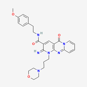 6-imino-N-[2-(4-methoxyphenyl)ethyl]-7-(3-morpholin-4-ylpropyl)-2-oxo-1,7,9-triazatricyclo[8.4.0.03,8]tetradeca-3(8),4,9,11,13-pentaene-5-carboxamide