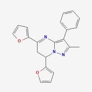 5,7-Di(furan-2-yl)-2-methyl-3-phenyl-6,7-dihydropyrazolo[1,5-a]pyrimidine