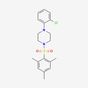 molecular formula C19H23ClN2O2S B12204668 1-(2-Chlorophenyl)-4-(2,4,6-trimethylbenzenesulfonyl)piperazine 