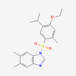 molecular formula C21H26N2O3S B12204672 1-[4-ethoxy-2-methyl-5-(propan-2-yl)benzenesulfonyl]-5,6-dimethyl-1H-1,3-benzodiazole 