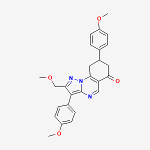 2-(methoxymethyl)-3,8-bis(4-methoxyphenyl)-8,9-dihydropyrazolo[1,5-a]quinazolin-6(7H)-one