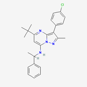 5-tert-butyl-3-(4-chlorophenyl)-2-methyl-N-(1-phenylethyl)pyrazolo[1,5-a]pyrimidin-7-amine