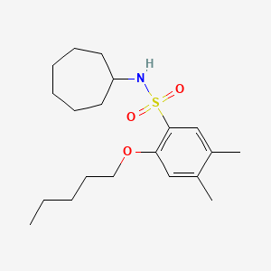 [(4,5-Dimethyl-2-pentyloxyphenyl)sulfonyl]cycloheptylamine