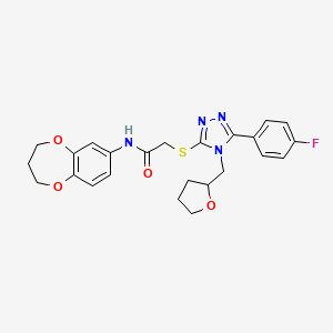 N-(3,4-dihydro-2H-1,5-benzodioxepin-7-yl)-2-{[5-(4-fluorophenyl)-4-[(oxolan-2-yl)methyl]-4H-1,2,4-triazol-3-yl]sulfanyl}acetamide