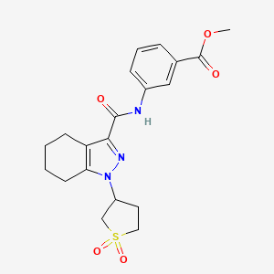 molecular formula C20H23N3O5S B12204765 methyl 3-({[1-(1,1-dioxidotetrahydrothiophen-3-yl)-4,5,6,7-tetrahydro-1H-indazol-3-yl]carbonyl}amino)benzoate 