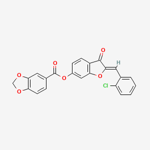 molecular formula C23H13ClO6 B12204768 (2Z)-2-(2-chlorobenzylidene)-3-oxo-2,3-dihydro-1-benzofuran-6-yl 1,3-benzodioxole-5-carboxylate 