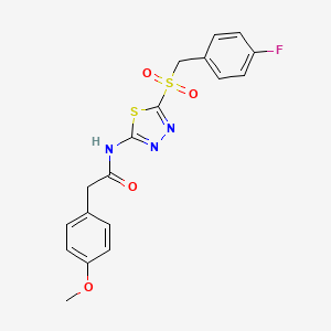 N-(5-((4-fluorobenzyl)sulfonyl)-1,3,4-thiadiazol-2-yl)-2-(4-methoxyphenyl)acetamide