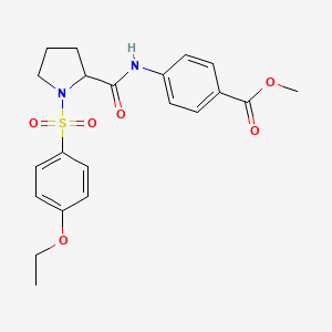 molecular formula C21H24N2O6S B12204771 Methyl 4-({1-[(4-ethoxyphenyl)sulfonyl]prolyl}amino)benzoate 