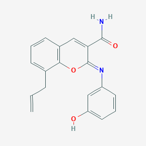 molecular formula C19H16N2O3 B12204772 8-allyl-2-((3-hydroxyphenyl)imino)-2H-chromene-3-carboxamide 