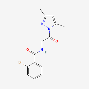 2-bromo-N-[2-(3,5-dimethylpyrazol-1-yl)-2-oxoethyl]benzamide