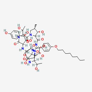 molecular formula C49H71N7O17 B1220478 1-[(4R,5R)-4,5-Dihydroxy-N2-[4-(octyloxy)benzoyl]-L-ornithine]echinocandin B 
