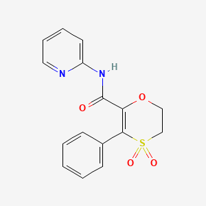 molecular formula C16H14N2O4S B12204792 1,4-Oxathiin-2-carboxamide, 5,6-dihydro-3-phenyl-N-2-pyridinyl-, 4,4-dioxide CAS No. 1144449-19-3