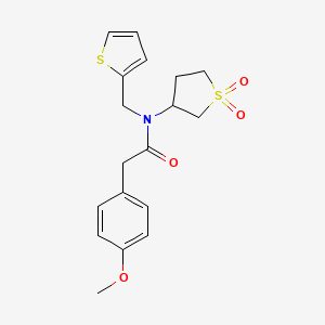 molecular formula C18H21NO4S2 B12204806 N-(1,1-dioxidotetrahydrothiophen-3-yl)-2-(4-methoxyphenyl)-N-(thiophen-2-ylmethyl)acetamide 