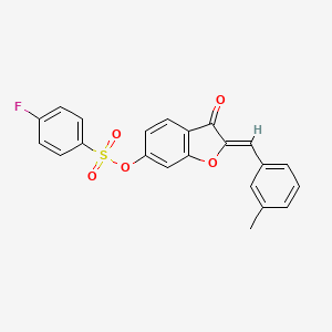 (2Z)-2-(3-methylbenzylidene)-3-oxo-2,3-dihydro-1-benzofuran-6-yl 4-fluorobenzenesulfonate