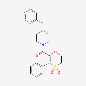 molecular formula C23H25NO4S B12204829 (4-Benzylpiperidin-1-yl)(4,4-dioxido-3-phenyl-5,6-dihydro-1,4-oxathiin-2-yl)methanone 