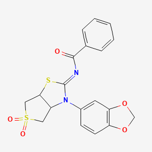 N-[(2Z)-3-(1,3-benzodioxol-5-yl)-5,5-dioxidotetrahydrothieno[3,4-d][1,3]thiazol-2(3H)-ylidene]benzamide