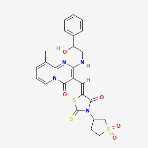 3-{(Z)-[3-(1,1-dioxidotetrahydrothiophen-3-yl)-4-oxo-2-thioxo-1,3-thiazolidin-5-ylidene]methyl}-2-[(2-hydroxy-2-phenylethyl)amino]-9-methyl-4H-pyrido[1,2-a]pyrimidin-4-one