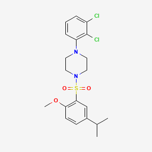 molecular formula C20H24Cl2N2O3S B12204904 1-(2,3-Dichlorophenyl)-4-[2-methoxy-5-(propan-2-yl)benzenesulfonyl]piperazine 