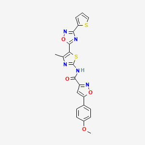 5-(4-methoxyphenyl)-N-[(2Z)-4-methyl-5-[3-(thiophen-2-yl)-1,2,4-oxadiazol-5-yl]-1,3-thiazol-2(3H)-ylidene]-1,2-oxazole-3-carboxamide