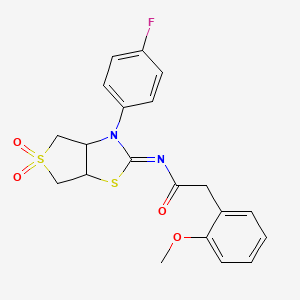 N-[(2E)-3-(4-fluorophenyl)-5,5-dioxidotetrahydrothieno[3,4-d][1,3]thiazol-2(3H)-ylidene]-2-(2-methoxyphenyl)acetamide