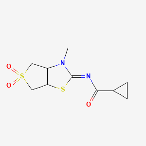 N-[(2Z)-3-methyl-5,5-dioxidotetrahydrothieno[3,4-d][1,3]thiazol-2(3H)-ylidene]cyclopropanecarboxamide