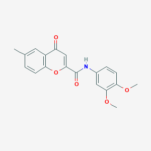 molecular formula C19H17NO5 B12204957 N-(3,4-dimethoxyphenyl)-6-methyl-4-oxo-4H-chromene-2-carboxamide 