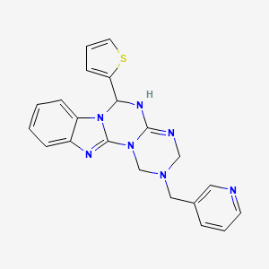 4-(pyridin-3-ylmethyl)-9-thiophen-2-yl-2,4,6,8,10,17-hexazatetracyclo[8.7.0.02,7.011,16]heptadeca-1(17),6,11,13,15-pentaene