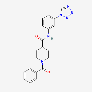 molecular formula C20H20N6O2 B12205000 1-(phenylcarbonyl)-N-[3-(1H-tetrazol-1-yl)phenyl]piperidine-4-carboxamide 