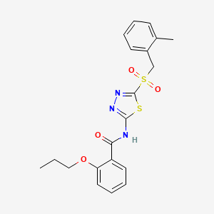 N-(5-((2-methylbenzyl)sulfonyl)-1,3,4-thiadiazol-2-yl)-2-propoxybenzamide