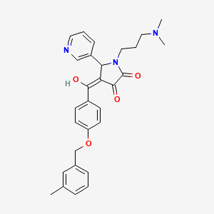 (4E)-1-[3-(dimethylamino)propyl]-4-(hydroxy{4-[(3-methylbenzyl)oxy]phenyl}methylidene)-5-(pyridin-3-yl)pyrrolidine-2,3-dione