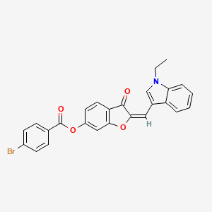 molecular formula C26H18BrNO4 B12205056 2-[(1-Ethylindol-3-yl)methylene]-3-oxobenzo[3,4-b]furan-6-yl 4-bromobenzoate 