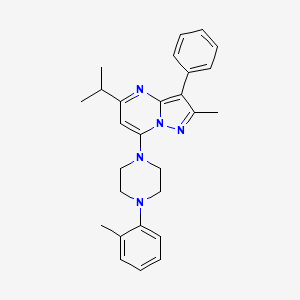 2-Methyl-7-[4-(2-methylphenyl)piperazin-1-yl]-3-phenyl-5-(propan-2-yl)pyrazolo[1,5-a]pyrimidine