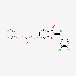 molecular formula C24H16Cl2O5 B12205078 benzyl {[(2Z)-2-(3,4-dichlorobenzylidene)-3-oxo-2,3-dihydro-1-benzofuran-6-yl]oxy}acetate 