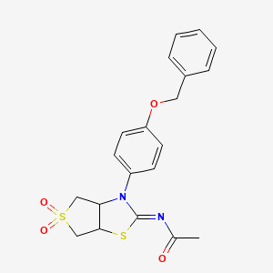 (Z)-N-(3-(4-(benzyloxy)phenyl)-5,5-dioxidotetrahydrothieno[3,4-d]thiazol-2(3H)-ylidene)acetamide