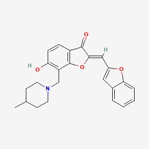 (2Z)-2-(1-benzofuran-2-ylmethylidene)-6-hydroxy-7-[(4-methylpiperidin-1-yl)methyl]-1-benzofuran-3(2H)-one