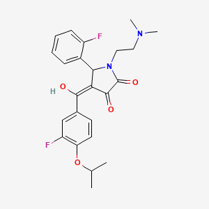 molecular formula C24H26F2N2O4 B12205123 1-[2-(dimethylamino)ethyl]-5-(2-fluorophenyl)-4-{[3-fluoro-4-(propan-2-yloxy)phenyl]carbonyl}-3-hydroxy-1,5-dihydro-2H-pyrrol-2-one 