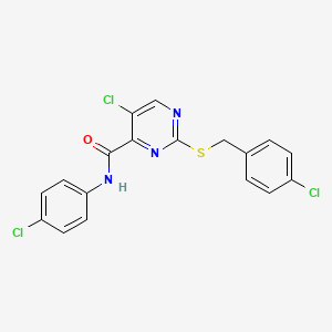 5-chloro-2-[(4-chlorobenzyl)sulfanyl]-N-(4-chlorophenyl)pyrimidine-4-carboxamide