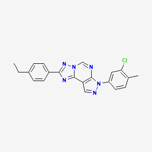 molecular formula C21H17ClN6 B12205130 3-(3-Chloro-4-methylphenyl)-8-(4-ethylphenyl)-6-hydropyrazolo[5,4-d]1,2,4-tria zolo[1,5-e]pyrimidine 