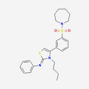 molecular formula C25H31N3O2S2 B12205135 N-[(2Z)-4-[3-(azepan-1-ylsulfonyl)phenyl]-3-butyl-1,3-thiazol-2(3H)-ylidene]aniline 