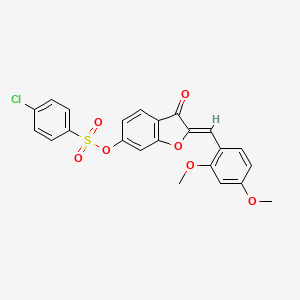 (2Z)-2-(2,4-dimethoxybenzylidene)-3-oxo-2,3-dihydro-1-benzofuran-6-yl 4-chlorobenzenesulfonate