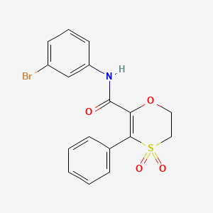 N-(3-bromophenyl)-3-phenyl-5,6-dihydro-1,4-oxathiine-2-carboxamide 4,4-dioxide