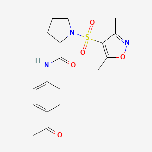 N-(4-acetylphenyl)-1-[(3,5-dimethyl-1,2-oxazol-4-yl)sulfonyl]prolinamide